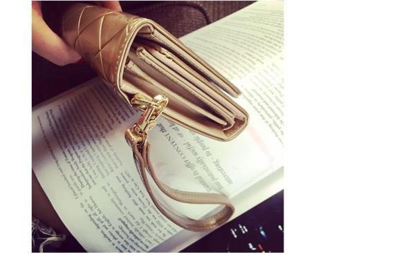 2016 summer sweet new Slim simple long section clutch wallet Ms. Lingge patent leather