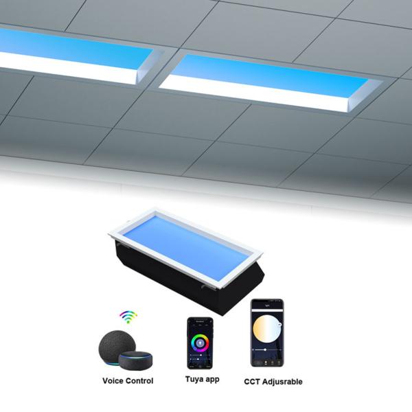 フェイクウィンドウ リアルサンシャイン スマートLEDスカイライトパネル 窓のない空間用 気分を高めるライト 天井 予備高さ300mm