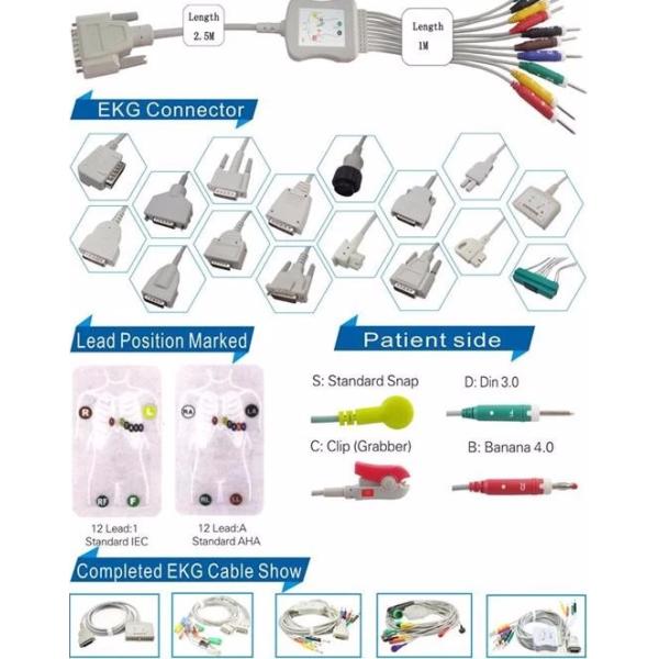 Переходник Marquette ECG EKG соединителя банана привязывает 10 руководств