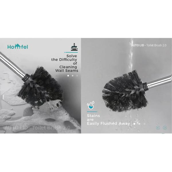 Fashion Steel Toilet Cleaning Brush And Holder With Contemporary Design