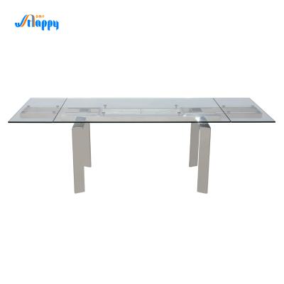 2000mm Length Rectangular Extendable Dining Table With Glass Top  DT-31120