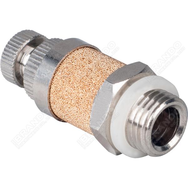 Регулируемый пневматический клапан дросселя со звукоглушителем спек бронзовое