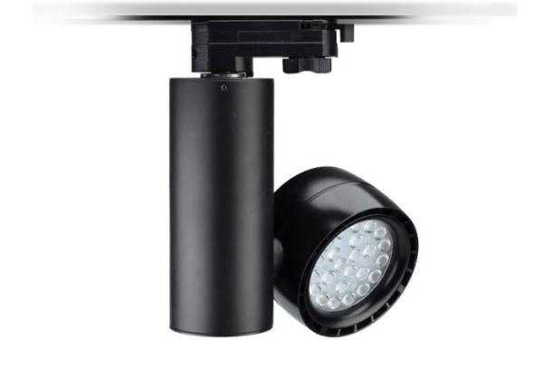 Black Led Track Lighting Fixtures 12 Degree For Residential / Institution Buildings