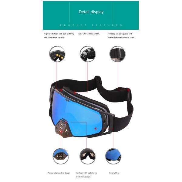 Lightweight Ski Goggles Cylindrical Design HD PC Lens Anti Snow Blindness