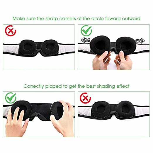 3D Breathable Contoured Sleep Mask / Nighttime Eye Mask Custom Logo Printed