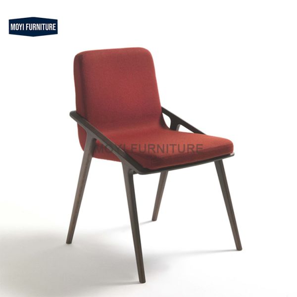 Modern High-Back Dining Chair for Home ASH Wood Metal Solid Wood Furniture Stable for Hotel Restaurant Living Room Apartment