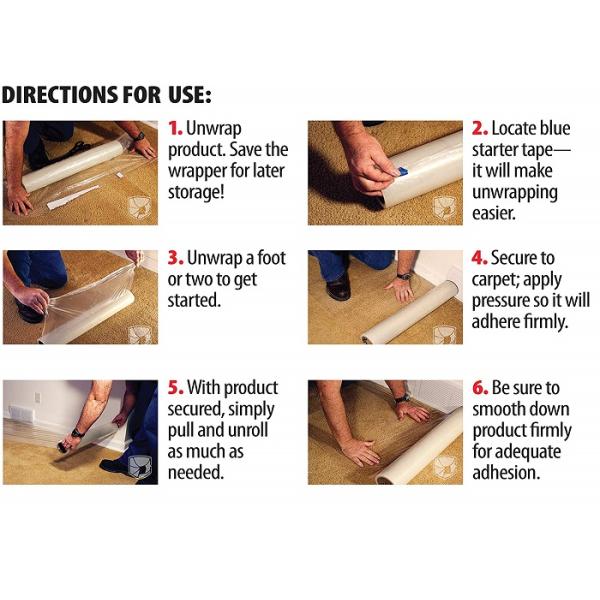 Временный фильм предохранения от пола отсутствие выпарки прокатать пластиковую поверхность