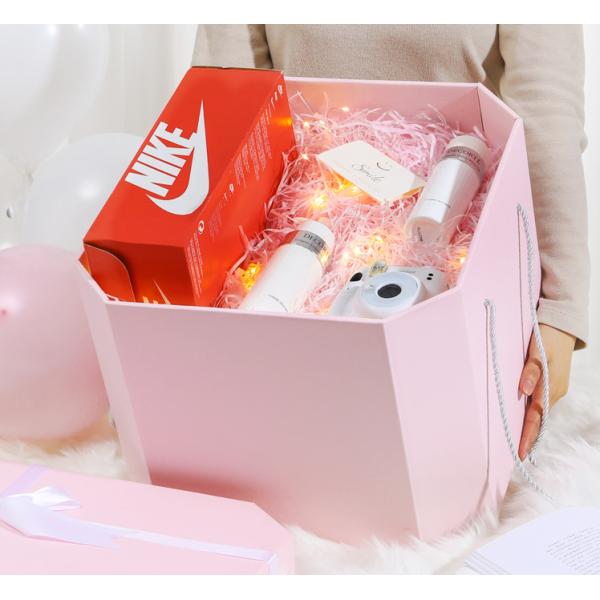 Square Novelty Ribbon Birthday Gift Box Packing Box Paper Gift for Customized Logo Size