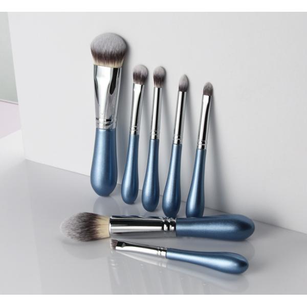 Le voyage de brosse de maquillage de 7 morceaux a placé avec la poignée de forme d'aubergine