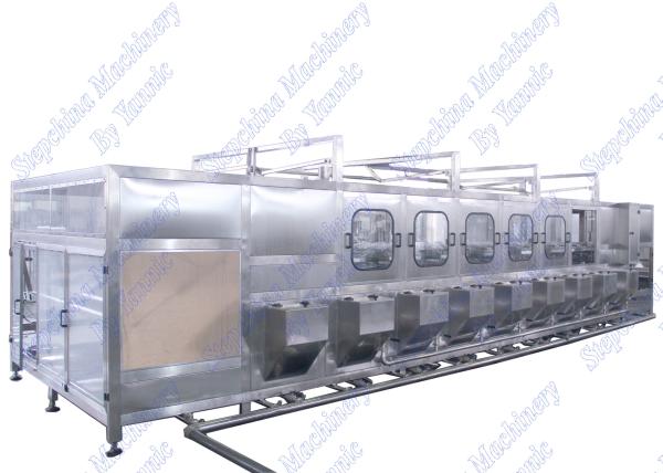 Auto 5 Gallon Water Bottle Filling Machine Hot Alkaline Washing With Rotary Filling