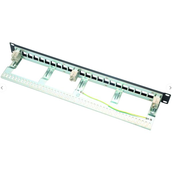 Professional 24 Port Cat6 Patch Panel, 1U Rack Mount with Keystone Jack for Network Rack