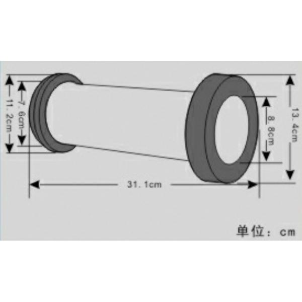 Straight Toilet Drain Pipe Small Friction Resistance Black And White Combination