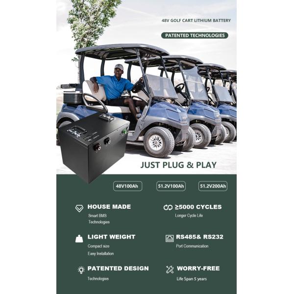 100Ah 48 Volt Lithium Battery For Golf Cart 51.2v 200Ah Lifepo4 With Bms Charger