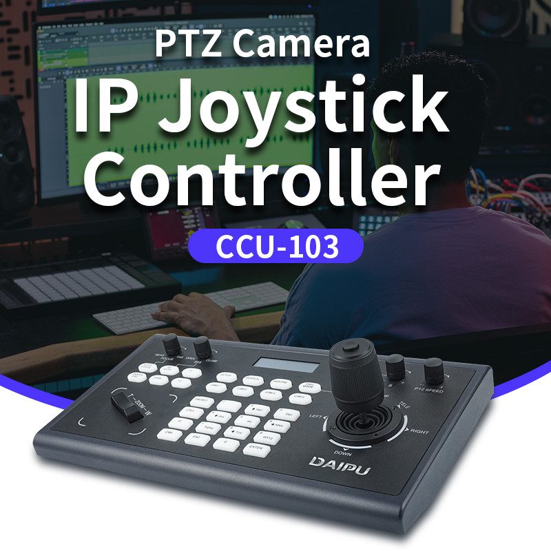 IP PTZ Camera Control Keyboard with 4D Joystick and NDI Controller by DAIPU CCU-103