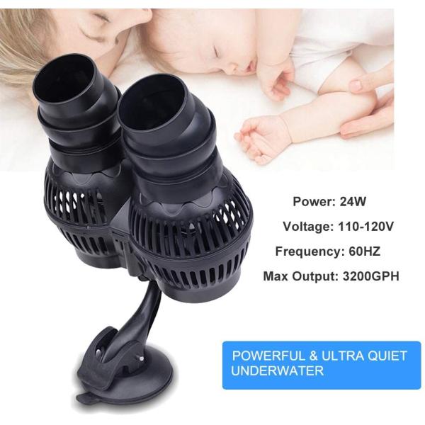 Submersible Wave Maker Aquarium Pump 16W For Freshwater Saltwater