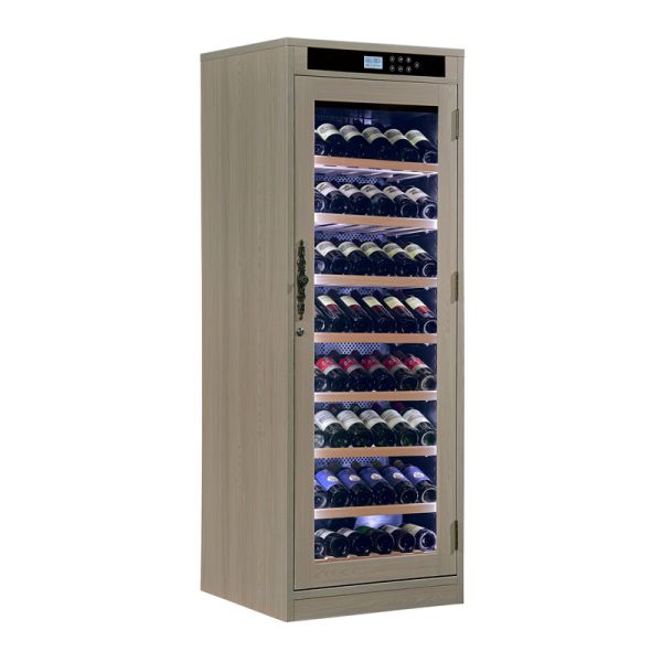 Wooden Frame Electric Cigar Cooler with Consistent Humidity Control and Glass Door Secure Locker
