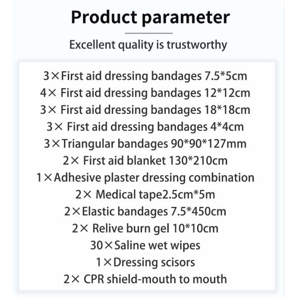 Trousse de premiers secours personnalisée, médicale de sauvetage, étanche, de survie, de préparation, en plastique, pour les voyages en plein air, le lieu de travail