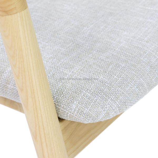 Simple Wooden Armchair Fabric Lounge Restaurant Nordic Wooden Dining Coffee Tea Leisure Chairs Solid Wood Dining Chair OEM/ODM