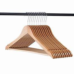 REACH Shoulder Grooves Dark Walnut Wood Coat Hangers For Garments