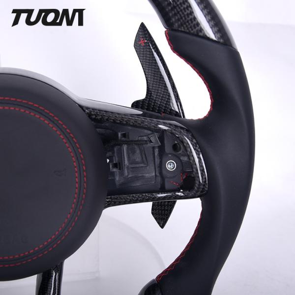 Smooth Leather Volkswagen Carbon Fiber Steering Wheel With LED Fashion
