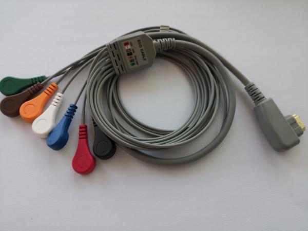 Ligações do cabo 7 do elétrodo do comprimento ECG do DMS 3m com um diâmetro da garantia 4mm do ano
