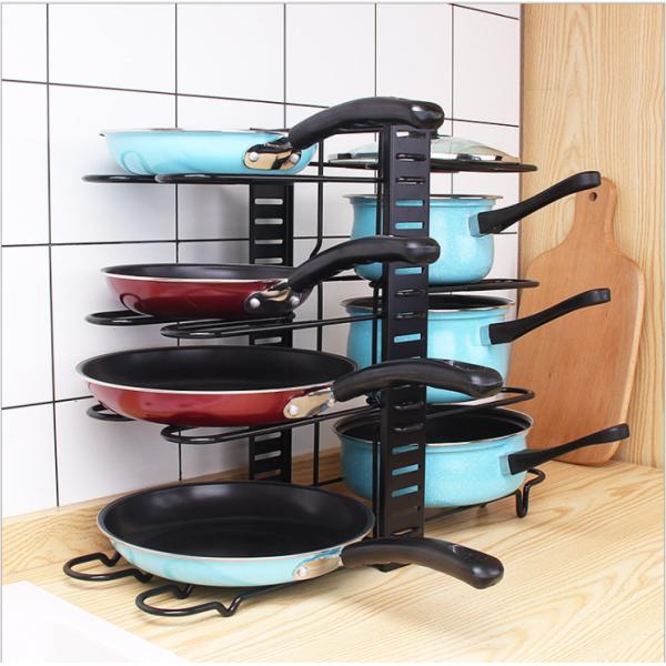 Five Storey Iron 380mm Height Steel Kitchen Basket Rack For Pan Organizing