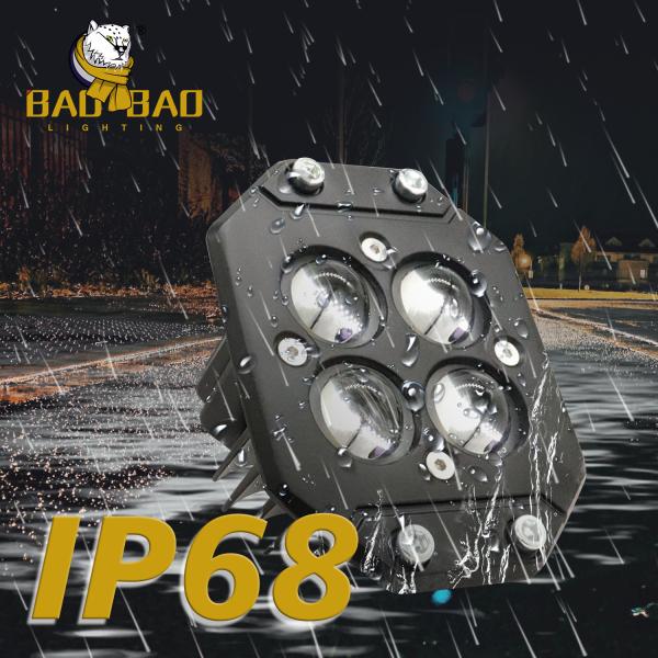 Square White Yellow 4 Beam Aluminum Universal LED Motorcycle Spot Lights