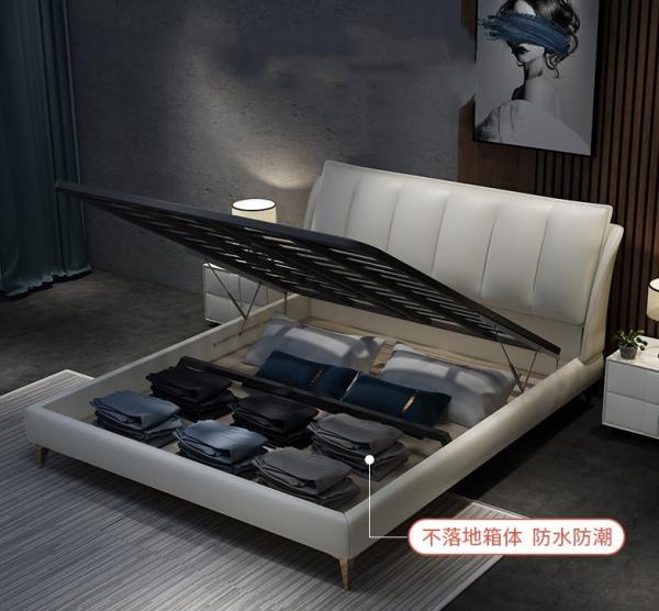 Luxury Hotel Bedroom Furniture Platform Wood Frame Bed With Storage