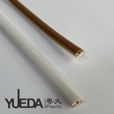 Two Color PVC Plastic Profiles Wood Grain Plastic Extrusion Shapes Impact Resistance