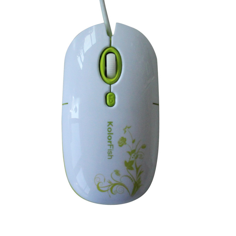 KolorFish 1600DPI Computer Wired Mouse Fashion Apple Design 4Keys With with rubber wheel