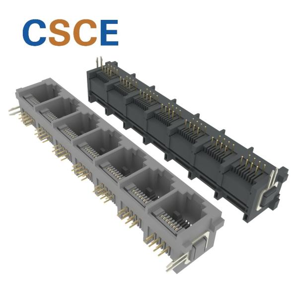 5225 Series 1 x 7 RJ45 Multi Connector , RJ45 PCB jack For PC Card / Switch / Router