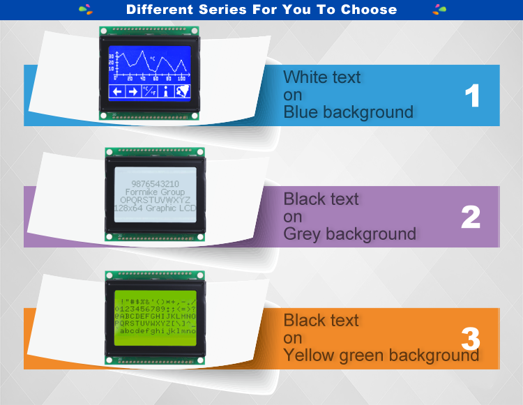 ODM 128x64 LCD Display Graphic 12864 Glcd Screen Module With KS0107 KS0108 IC