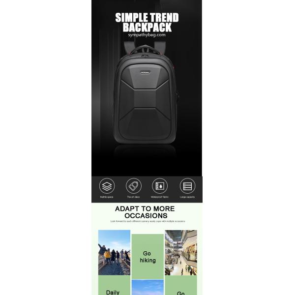 Three Dimensional Men's Business Computer Backpacks hard shell laptop backpack OEM