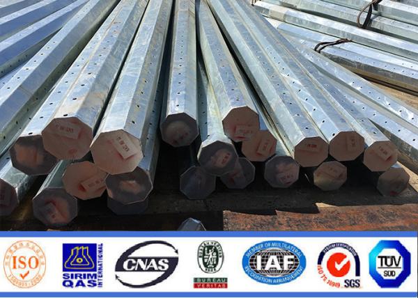 8m 11m Hot Dip Galvanized Octagonal Steel Pole For Transmission Line