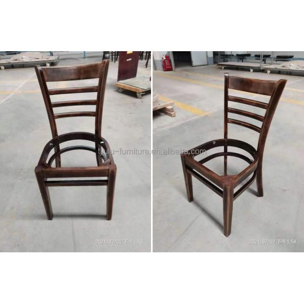 Home Furniture General Solid Wood Ladder Back Restaurant Chair Durable Cafe Chair for Canteen Dining