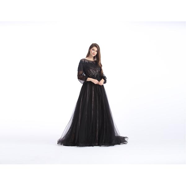 Evening Cocktail Evening Dresses , Womens Black Evening Dresses With Built - In Bra