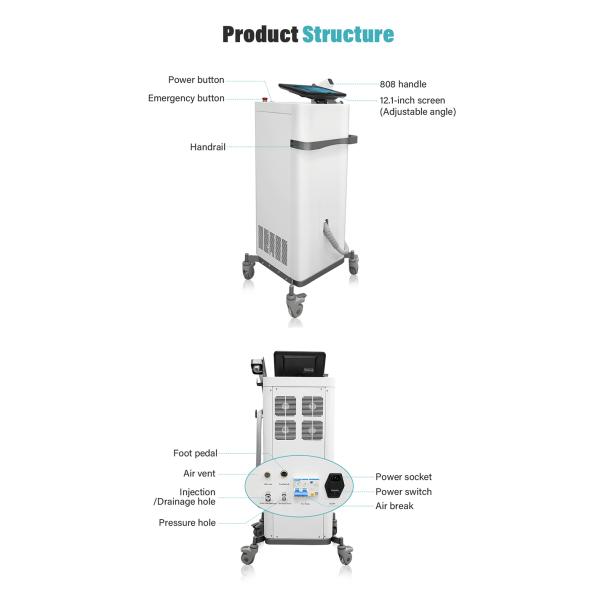 2025 High Quality Fast Hair Removal Ice 808nm Diode-lasersings Hair Removal Machine for Salon