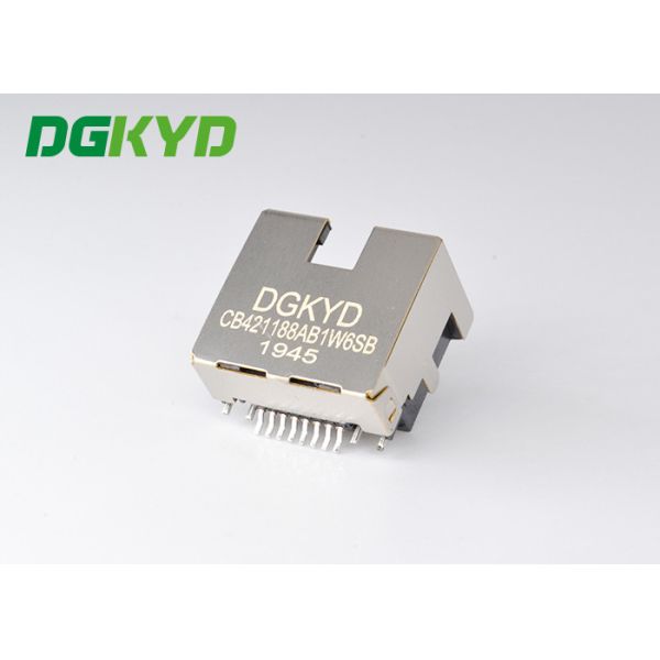 Single Countersunk 4.2 SMT RJ45 Connector Jack With Shield DGKYDCB421188AB1W6SB