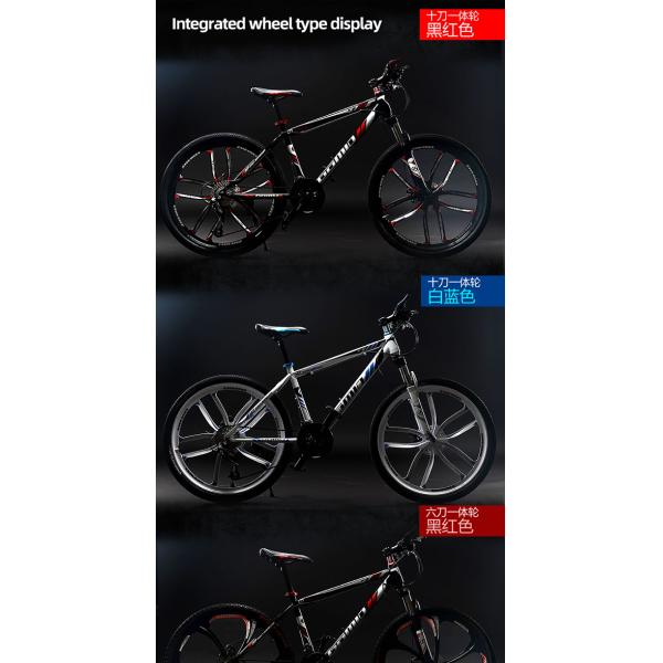High Carbon Steel On-Road Mountain Bicycle with 21/24/27 Speed and 24inches/26inches/Customizable Wheel Size