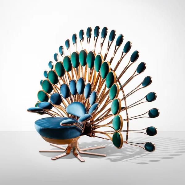 Peacock Single Sofa Chair Classical Contemporary Luxury Light Single Sofa