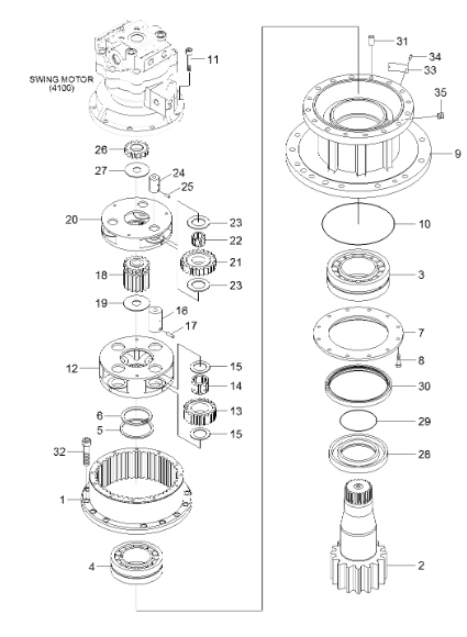 39Q812201 39Q8-12201 Carrier Excavator Swing Gear Fitting For HYUNDAI R290LC9 R290LC9MH