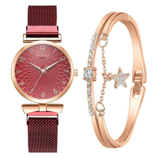 Rosegold 32mm Women'S Watch Gift Box Ladies Mesh Band Watches Bracelet