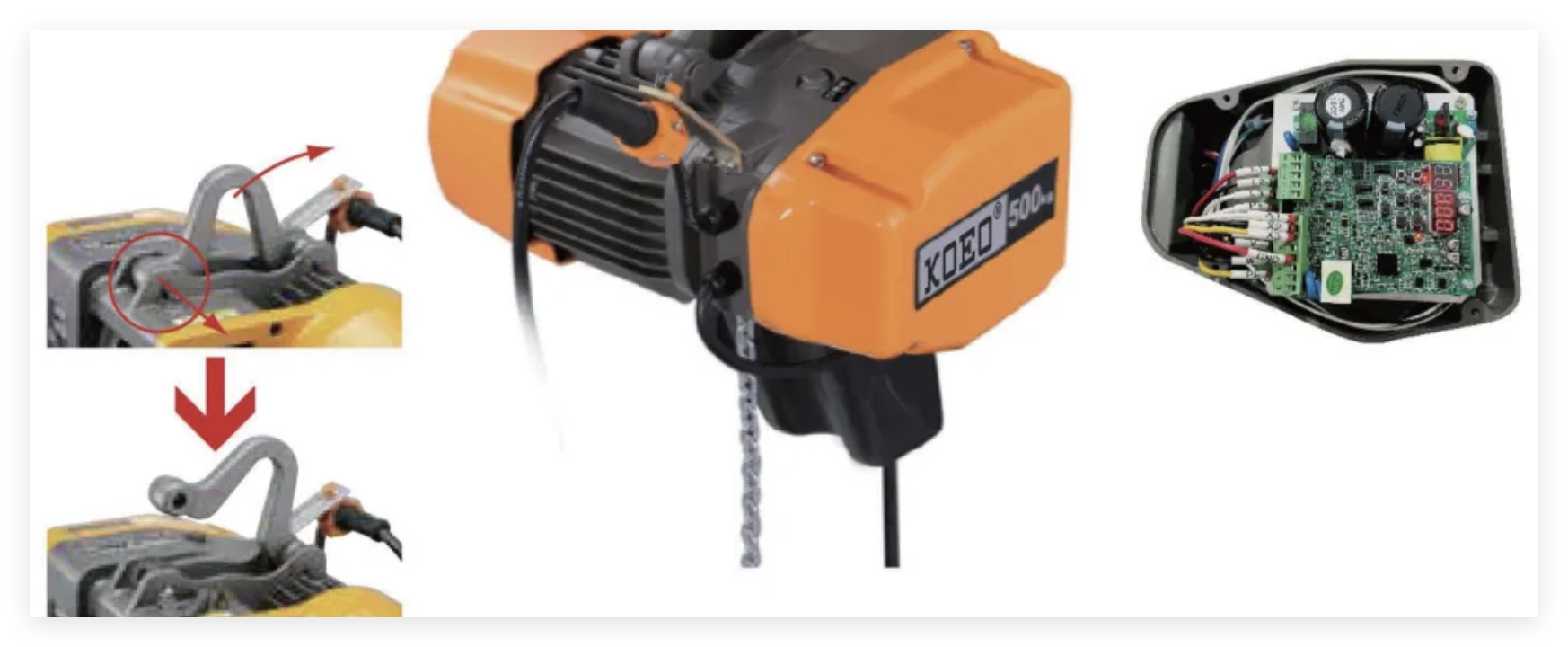 0.5 Ton Small Electric Hoists Single Speed Lightweight Electric Hoist M5 Work Duty