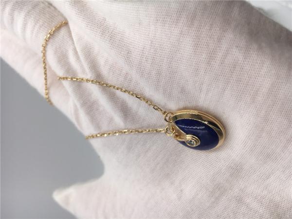 Escuro - correntes reais luxuosas do ouro da joia 18K do ouro do lápis-lazúli azul com pendentes