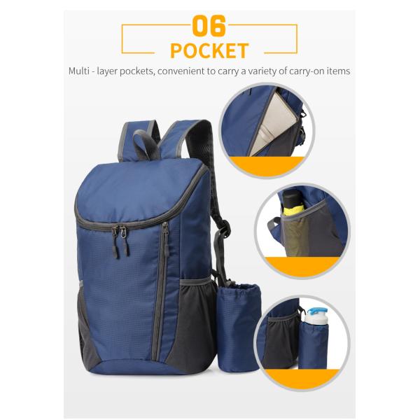 пеший туризм перемещения рюкзака складной сумки альпинизма 23L Ultralight на открытом воздухе задействуя