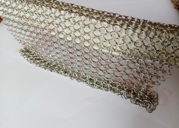 Stainless Steel 0.8x7mm Ring Metal Mesh Curtain Dividers For Stair Handrails