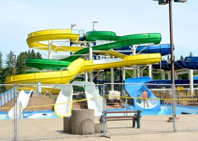 Amusement Park Spiral Water Slide 1.4 M Each Lane Raft Slide Glass Fiber Material