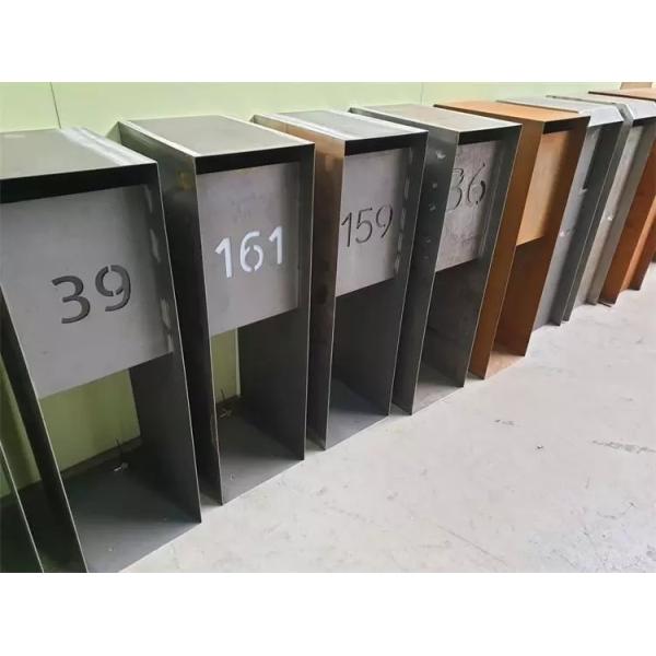 Почтовые ящики Corten на открытом воздухе водоустойчивого замка ключа почтового отделения металла стальные