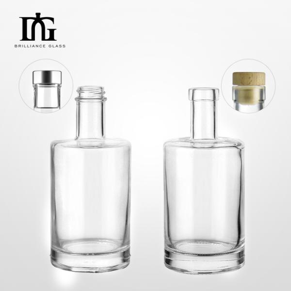 Liquors and Beverage 500ml Round Whisky Bottle with Lettering 700ml Glass Bottle