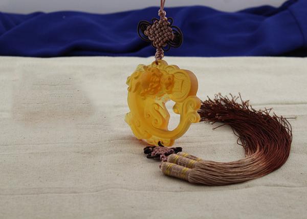 Colored Glaze Home Decorations Crafts , Azure Stone Handmade Car Pendant